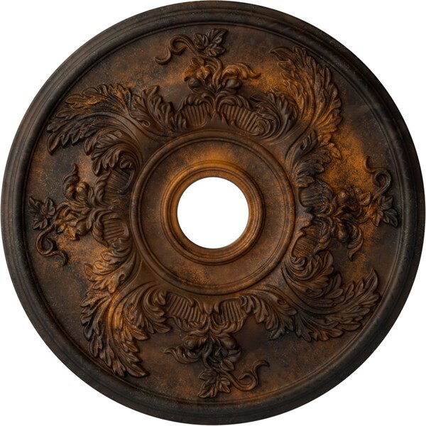 Ekena Millwork Acanthus Twist Ceiling Medallion (Fits Canopies up to 8 3/8"), 23 5/8"OD x 4 5/8"ID x 1 7/8"P, Rust CM23ACRUS - main